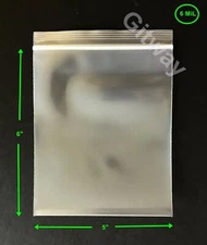5" x 6" Heavy Duty 6 MIL Resealable Zip Top Lock Bag 6 ML Clear Plastic Bags