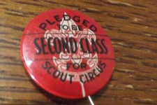 VINTAGE BOY SCOUT PIN BACK BUTTON PLEDGED TO ...