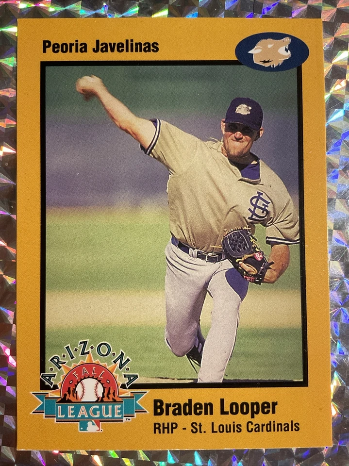 1998 ARIZONA FALL LEAGUE PROSPECTS GOLD BORDER BRADEN LOOPER ROOKIE CARDINALS #1 - Image 2 of 3