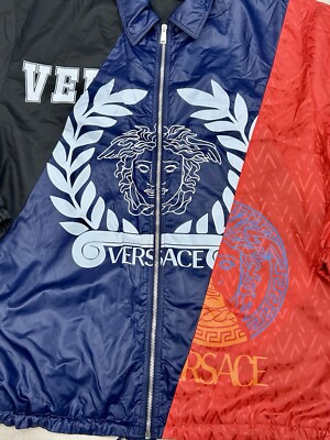 Rare Versace Jacket Tri -Color Compilation Logo Size 56 190/104B
