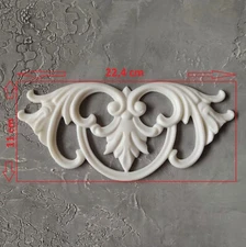 Ornate resin pediment for furniture embellishment (White), wall pediments