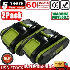 2PCS FOR WORX 20V MAX EXTEND LITHIUM BATTERY 20 VOLT WA3553 WA3551.1 WA3553.2 US