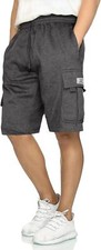 Men's Cargo Sweat Shorts Drawstring Elastic Waist 5 Pockets Cotton Gym Workout