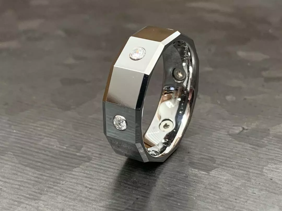 Faceted tungsten ring deals