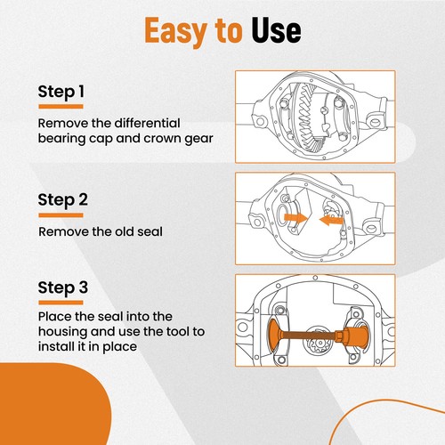 Inner Axle Side Seal Installation Tools Front Axle Tube Seal For Jeep Wrangler - Bild 8 von 12