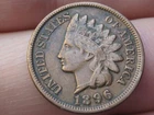 1896 Indian Head Cent Penny- XF Details, 2 Diamonds