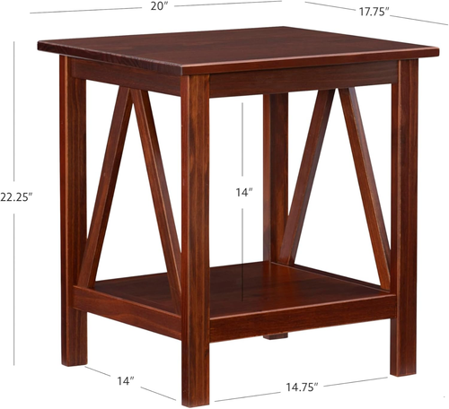 Linon Home Dcor Linon Home Decor Titian End Table, 20"W X 17.72"D X 22.01"H, Ant - Picture 3 of 11
