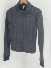 Under Armour Jacket Women Small Black Gray All Season Full Zip Thumb Holes