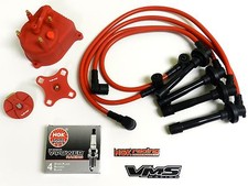 Distributor Cap Rotor Spark Plug Wire Kit For 94-01 Acura Integra B18 Dc Red