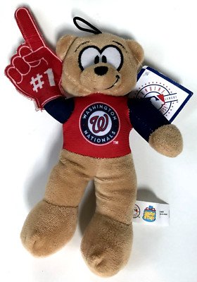 Washington Nationals MLB Good Stuff 8'' Teddy Bear #1 Foam Finger Plush NWT