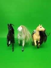 Assorted Vintage Lot 3 Western Toy 12" Stable Horses Kid w/ Saddle