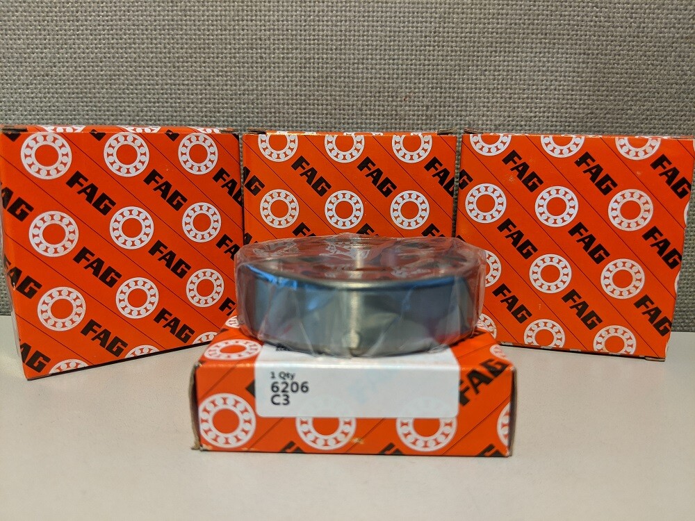 FAG 6206 C3 DEEP GROOVE BALL BEARING 30MM X 62MM X 16MM