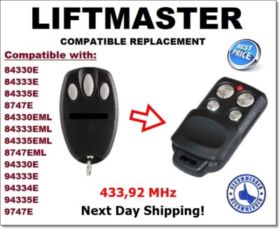 Liftmaster 94335E Compatible Remote Control Replacement 433,92 MHz New Condition