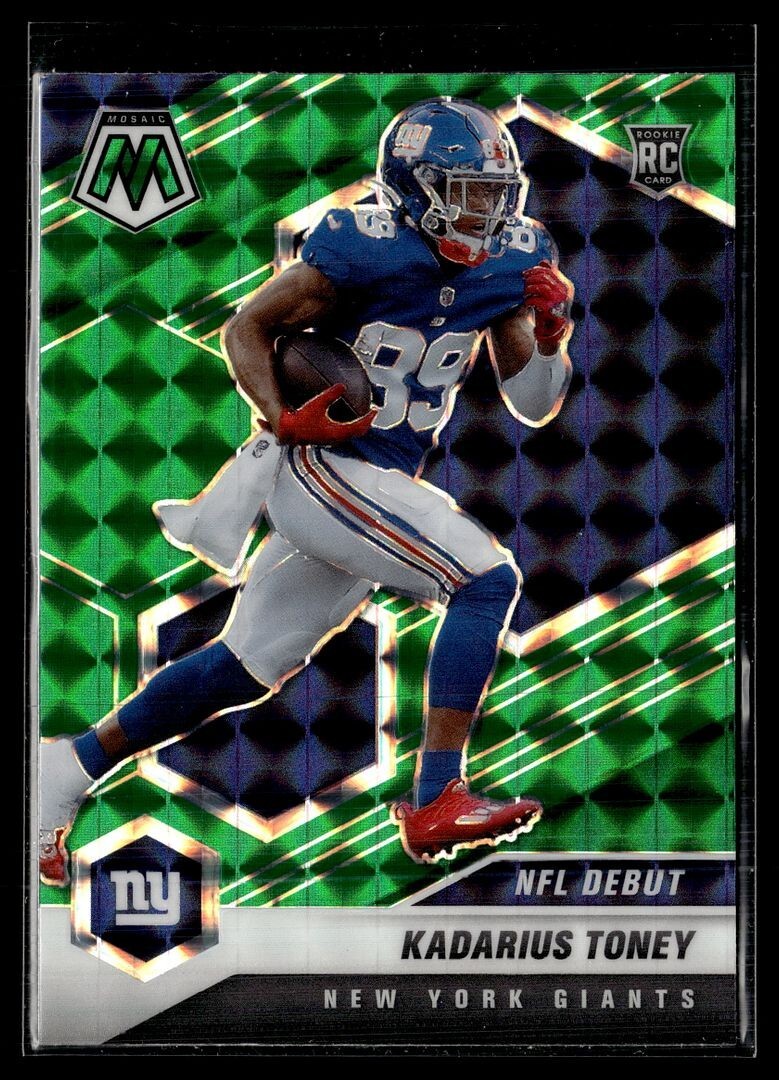 2021 MOSAIC GREEN NFL DEBUT KADARIUS TONEY GIANTS
