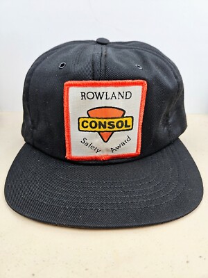 Vintage Swingster USA MADE Consol Rowland Mining Patch Trucker Hat Snapback Cap
