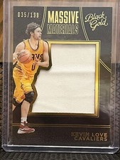 KEVIN LOVE 2015-16 BLACK GOLD MASSIVE MATERIALS CAVS CHAMPION JERSEY PATCH /199!