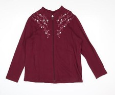Classic Elements Womens Purple Jacket Size 16 Flower Detail