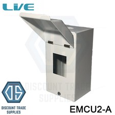 Live 2 Module Empty Metal Enclosure with DIN Rail MCB RCD Contactor Housing Lid