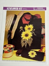 Sunflower Set Tote & Eyeglasses Case Annie's Attic Plastic Canvas Pattern Page