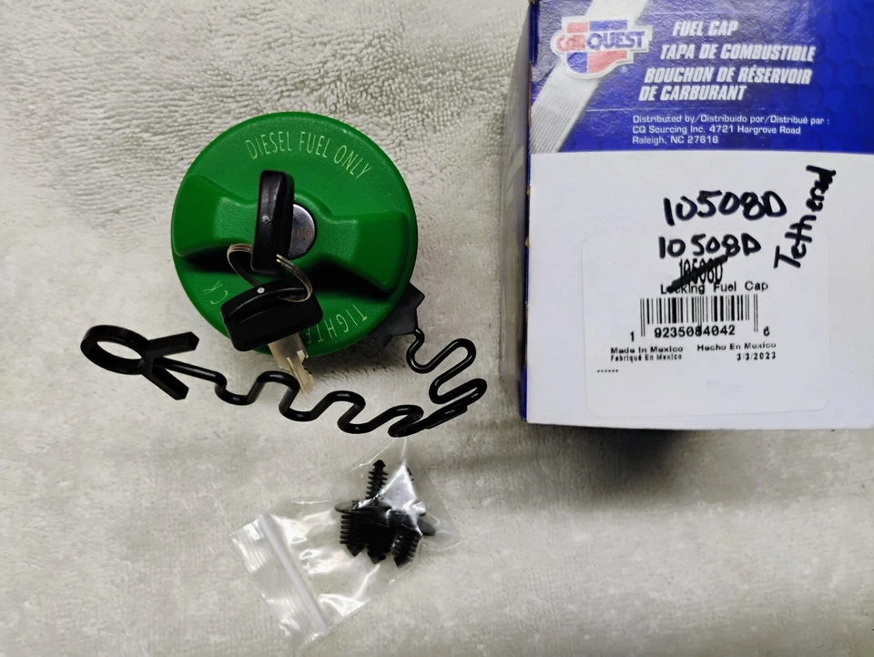 NEW Locking Diesel Fuel Tank Cap 2 Keys Tethered OEM Genuine STANT 10508D MR507 - Image 3 of 4