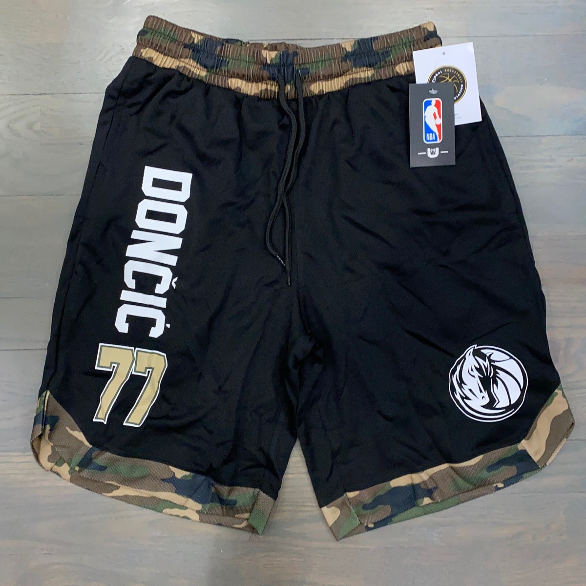 NBA Unk Luka Doncic Dallas Mavericks Black Camo Shorts Men's Size - Main Image