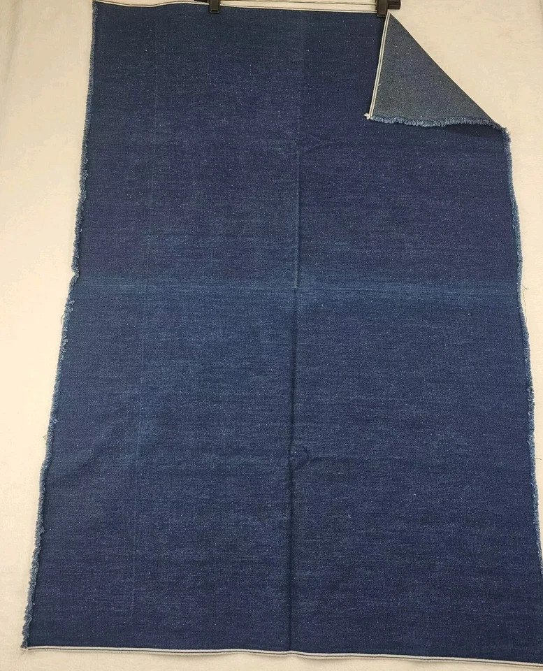 Vintage Selvedge Blueline Denim Fabric 27x40" Redline Dark Wash Large Piece NOS - Image 2 of 4