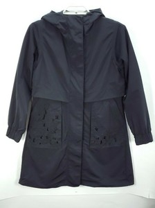 black floral raincoat