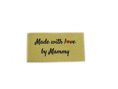 Made with love by Mammy Etiketten Etiketten - Goldband zum Einnähen - 25x40mm Fla