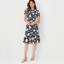 Ann Taylor Floral Flounce Dress