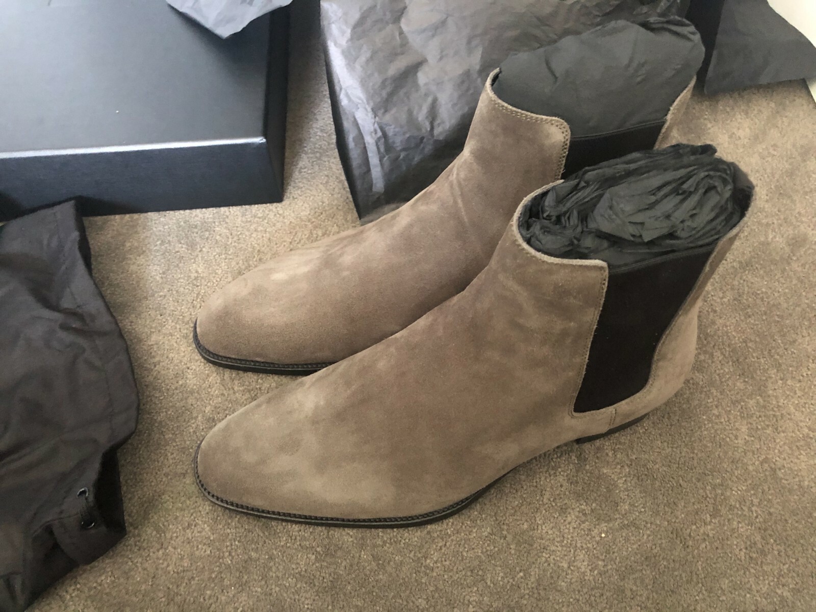 SAINT LAURENT RARO STIVALE CHELSEA GREYWYATT IN CAMOSCIO GRIGIO 9 5 M