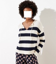 ANN TAYLOR LOFT  Striped Split Neck Sweater  Medium  NWT