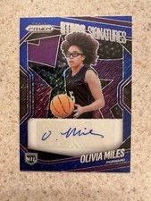 2025-26 Panini Prizm Olivia Miles Stars Signatures Blue Shimmer Autograph #/15