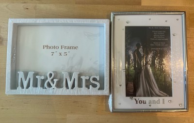 Bilderrahmen Hochzeitstag/Hochzeit/Jubiläum - 2er Set weiß und silber