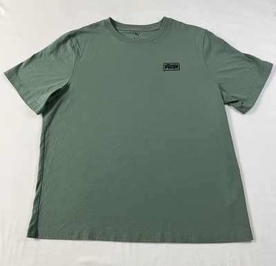 Puma Men's XXL Green Graphic Logo T-Shirt Short Sleeve Tee 