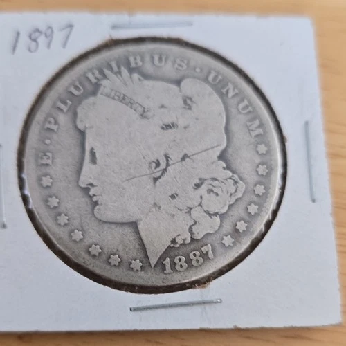 1887 Morgan Silver Dollar $1 Coin Circulated 0.9 Fine Silver