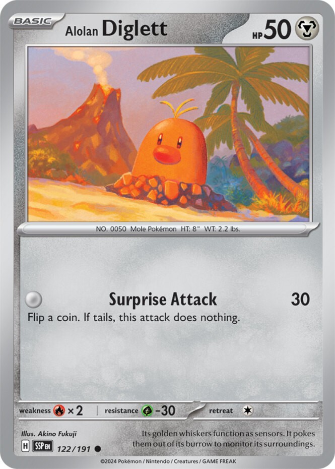 Alolan Diglett - 122/191 - Common - Near Mint