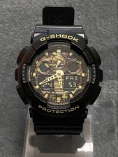 G-Shock GA-100CF-1A9JF Digital Watch Black Resin Band Used G1205