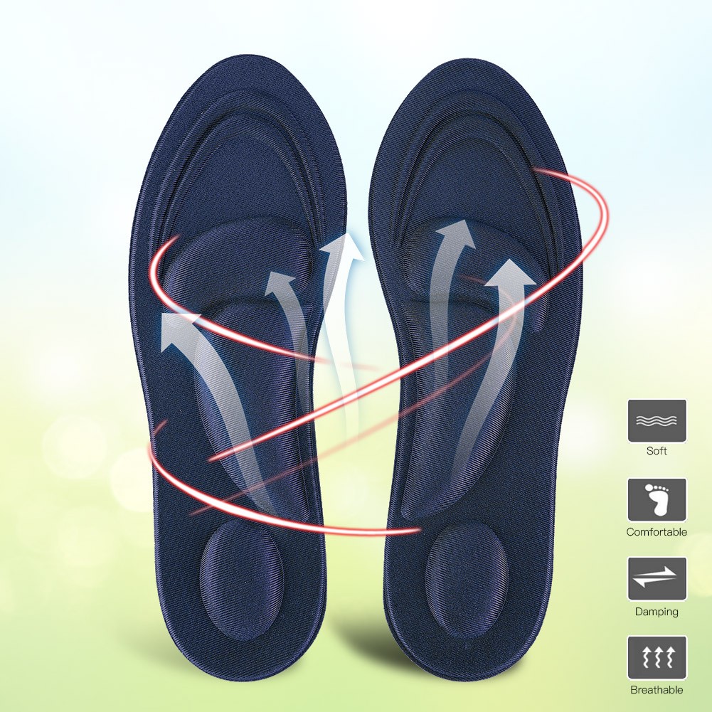 Dark Blue For Women Orthotic Insoles Flat Feet Arch Support Memory Foam Inso LW