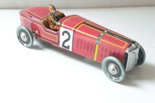 ancienne voiture de course en tôle lithographiée mécanique long 19 cms