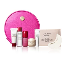 Shiseido Benefiance Eye Cream Mask Ultimate Serum Pink Bag 7-Pc Travel Set