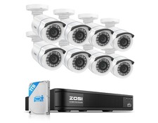 ZOSI H.265 Home Security Camera System with AI Human Vehicle Detection