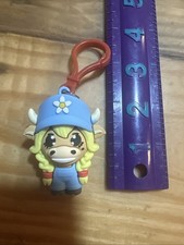 PVC Eyed Animal Key Chain Key Ring - New - Cow
