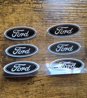 6pc F LOGO 2''Black High Quality UVDTF Decal Sticker waterproof USA NOT VINYL 
