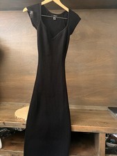 Forever 21 Women's Midi CAP Sleeve Sweater Bodycon Dress Black Size Medium EUC