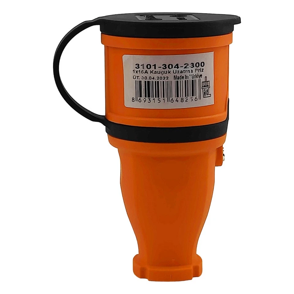 Gummikupplung 16A 230V 2P+E Steckdose Kupplung orange 8256 - Bild 3 von 4