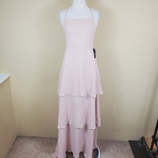Show Me Your Mumu Calypso Ruffle Dress Dusty Blush Crisp Women's Size M