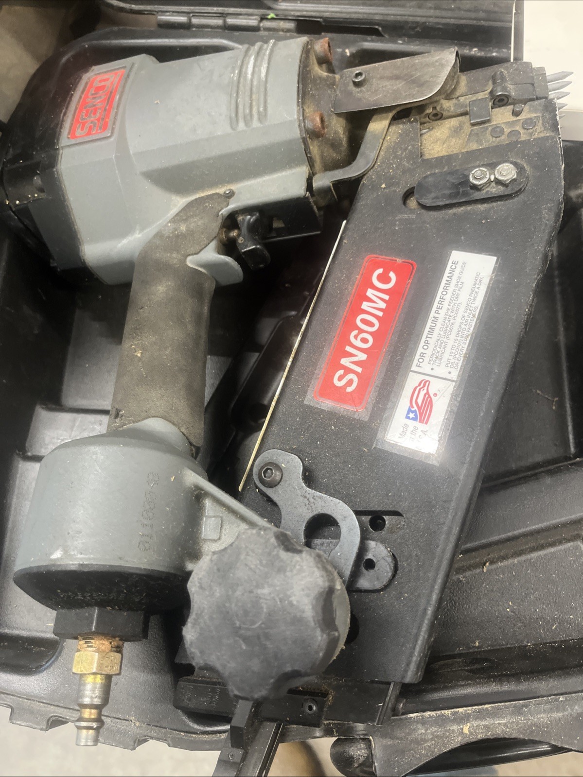 SENCO SN60 AIR POWERED METAL CONNECTOR NAILER, WITH CASE AS 