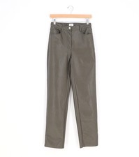 WILFRED ARITZIA The Melina Pant Vegan Leather Taupe Green Size 4