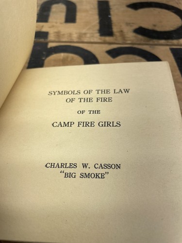 Symbols Of The Law Of The Fire Of The Campfire Girls Book Big Smoke Rare - Picture 2 of 9