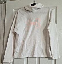 Under Armour Hoodie Medium Adult White W/ Pink Cropped Pullover Womens